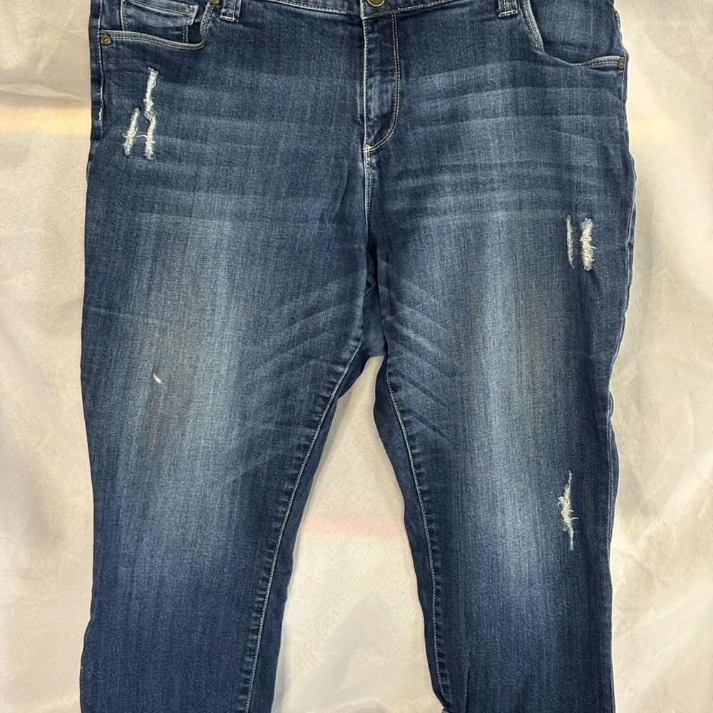 Kut from the Kloth Dark Blue‎ Distressed Women's size 20W Ankle Jeans